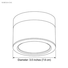 Dimension diagram showing a 3.0 inch body diameter