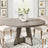 wood farmhouse dining table surface detail