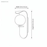Wall sconce dimension diagram width 3.9 inch height 9.8 inch