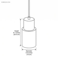 Dimension diagram showing 8.1 inch height and 3.9 inch diameter