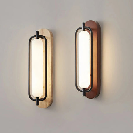 Wood sconce with integrated LED lighting main view