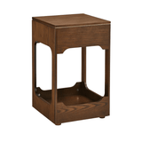 Wood Side Table - Mid Century Lift Up Storage Walnut Finish - Wooden End Table - Hurbane Home