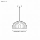 Dimension drawing of the smallest shade at 7.1 inches in diameter