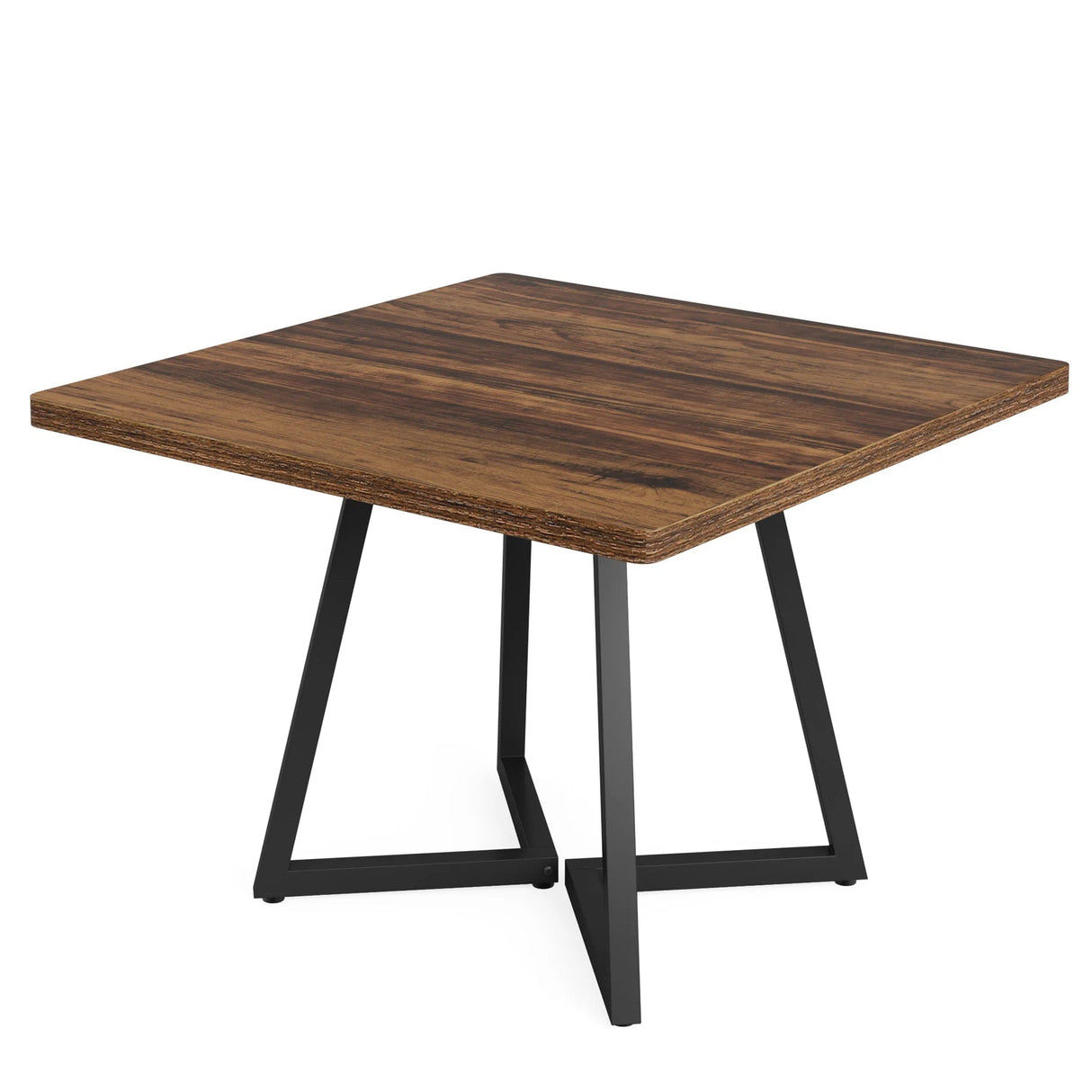 Wood Top Dining Table – Tribesigns Industrial Square Table for Four - Hurbane Home