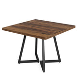 Wood Top Dining Table – Tribesigns Industrial Square Table for Four - Hurbane Home