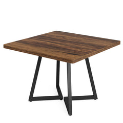 Wood Top Dining Table – Tribesigns Industrial Square Table for Four - Hurbane Home
