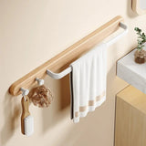 Wood Towel Rack Wall Mounted - Stylish Space - Saving Bathroom Organizer - wall mounted towel rack - Hurbane Home