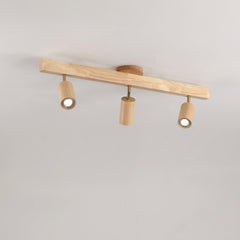 Oak three head track bar measuring 80 cm long and rated 21 watts