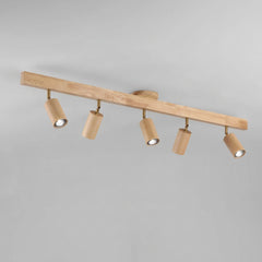 Oak five head track bar measuring 120 cm long and rated 35 watts