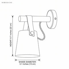 Dimension diagram showing 8.7 inch height and 5.1 inch shade diameter