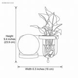 Line drawing showing 9.4 in height and 6.3 in width for the sconce