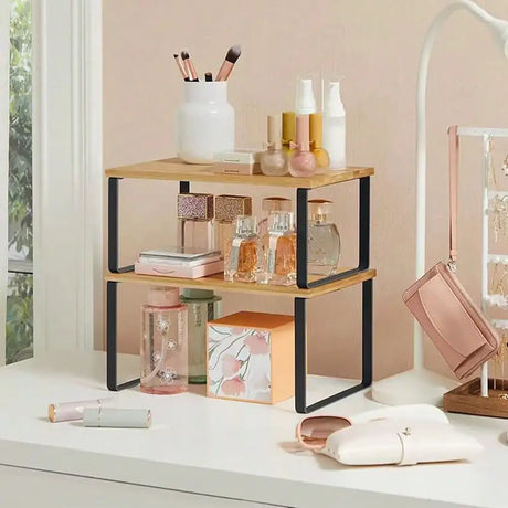 wood countertop shelves 