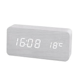 Wooden Alarm Clock – LED Digital Display with Temperature for Bedroom - Hurbane Home