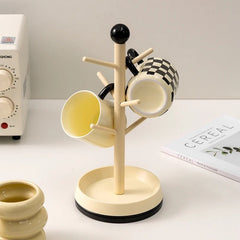 Wooden Mug Tree Stand - Space - Saving Kitchen Organizer with Classic Design - Mug Tree Holder - Hurbane Home