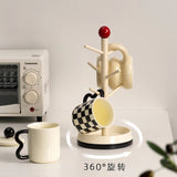 Wooden Mug Tree Stand - Space - Saving Kitchen Organizer with Classic Design - Mug Tree Holder - Hurbane Home