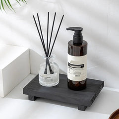 Wooden Pedestal Tray – Rustic Bathroom & Kitchen Counter Organizer - Hurbane Home