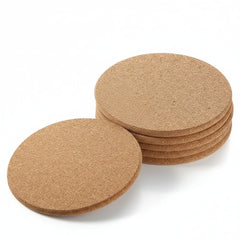 Wooden Tea Coaster Set - 6 - Pieces Eco - Friendly Cork Drink Protection - Wooden Drink Coasters - Hurbane Home