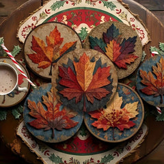 Wooden Tea Coasters Set - Elegant Protection for Tables, Heat - Resistant Drink Mats - Wooden Drink Coasters - Hurbane Home
