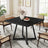 wood top dining table industrial square design