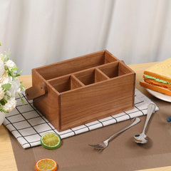 Wooden Utensil Holder - Eco - Friendly Organizer for Kitchen Countertop Storage - wooden utensil holder - Hurbane Home