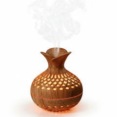 Wooden Vase Humidifier – 300ml Cool Mist Ultrasonic Essential Oil Diffuser - Hurbane Home