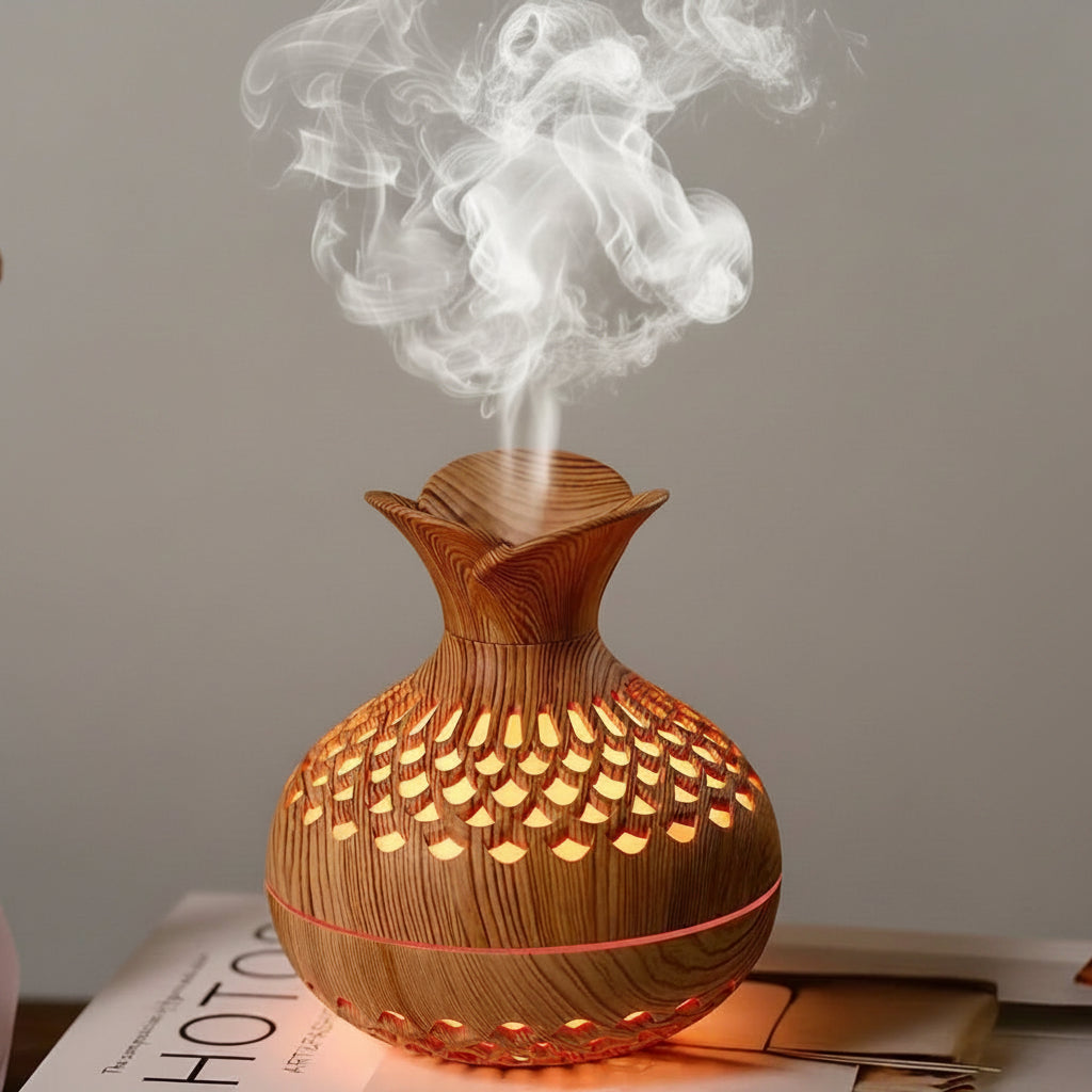 Wooden Vase humidifier - 300ml Humidifier Cool Mist