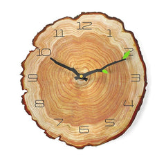 Wooden Wall Clock – Vintage Bamboo Retro Rustic 12 - Inch Design - Hurbane Home