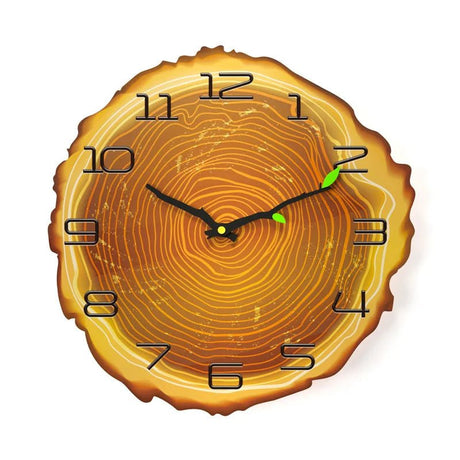 Wooden Wall Clock – Vintage Bamboo Retro Rustic 12 - Inch Design - Hurbane Home
