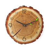 Wooden Wall Clock – Vintage Bamboo Retro Rustic 12 - Inch Design - Hurbane Home