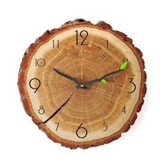 Wooden Wall Clock – Vintage Bamboo Retro Rustic 12 - Inch Design - Hurbane Home
