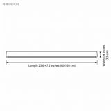 Wood grain LED linear bar light dimensions diagram