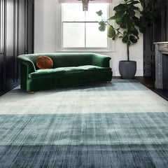Wool Area Rugs – French Green Gradient Nordic Living Room Carpet - Hurbane Home