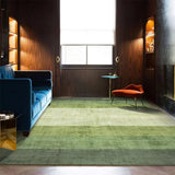 Wool Area Rugs – French Green Gradient Nordic Living Room Carpet - Hurbane Home