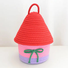 Woven Boho Basket - Large Rope Storage for Stylish Home Organization - Wooven Storage Baskets - Hurbane Home