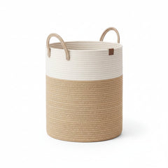 Woven Cotton Rope Laundry Basket - Large, Stylish Storage Solution - Cotton Rope Basket - Hurbane Home