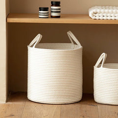 Woven Rope Laundry Basket - Durable Storage Solution for Organized Living - Wooven Storage Baskets - Hurbane Home