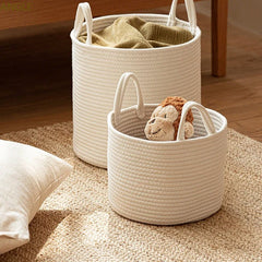 Woven Rope Laundry Basket - Durable Storage Solution for Organized Living - Wooven Storage Baskets - Hurbane Home