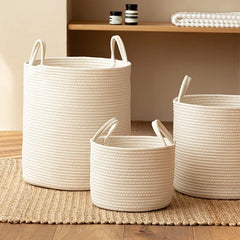 Woven Rope Laundry Basket - Durable Storage Solution for Organized Living - Wooven Storage Baskets - Hurbane Home