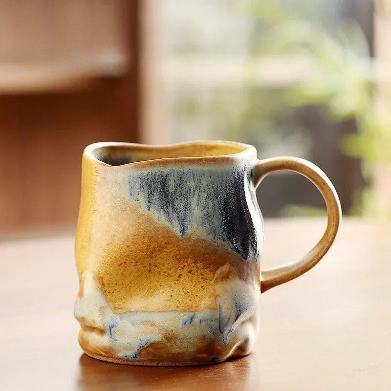 yellow ceramic vintage coffee cup