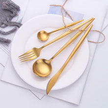 Load image into Gallery viewer, 16-Piece Gold Cutlery Set
